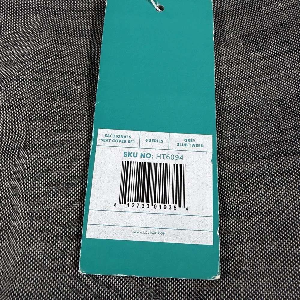 Lovesac Sactional Cover 6 Series Grey Slub Tweed HT6094 NEW